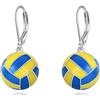 YFN Orecchini da pallavolo da donna in argento Sterling con gabbia in filigrana, ipoallergenici, Argento sterling, Nessuna pietra preziosa