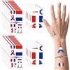 VEINARDYL 190 pezzi (30 fogli) tatuaggi francesi con bandiera francese, impermeabili, resistenti al sudore, tatuaggi francesi rimovibili, con bandiera nazionale sportiva per uomini e donne