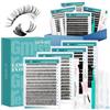 GEMERRY 1120PCS Ciuffetti Ciglia Finte Kit 30D+40D+80D+100D+Bond e Seal+Remover+Pinzette Extension Ciglia Finte Ciuffetti Lash Clusters Eyelashes Extension Volume Eyelashes per Principianti