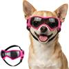 Namsan Occhiali da sole per cani extra piccoli, protezione UV per cani con cinturino regolabile, occhiali da moto per cani di piccola taglia, rosa