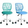FurnitureR 2pcs Home Office Chair, Ergonomic Regolabile Height Swivel Rolling, Sedia Computer per la casa, L'Ufficio e Lo Studio, Blue, Metallo, Blu Turchese, 38.5CM x40CM x75-87CM