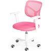 FurnitureR Sedia da gioco compatta rosa, design girevole ergonomico, bracciolo regolabile, materiale in rete traspirante, stile moderno compatto, sedile da ufficio a casa, mobilità semplice, 50 x 53 x