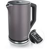 Arendo - Bollitore in acciaio inox con regolazione della temperatura 40-100 gradi in incrementi 5 - Design a doppia parete - Modello ELEGANT - 1,5 litri - 2200 W - Bollitore per tè con indicatore di