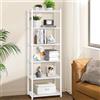 YGYQZ Libreria a 6 ripiani, bianca, alta scaffalatura in legno, libreria da pavimento per soggiorno, camera da letto, ufficio, 60 x 30 x 165 cm