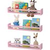 Gieanoo Set di 3 mensole per libri per bambini, rosa, mensole galleggianti per libri da parete, organizer per camera dei bambini, camera da letto, soggiorno (40 cm)