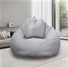 bechoanigel Poltrona Sacco XL, Bean Bag Con Manico, Pouf Sacco Adultes, Solo Rivestimento (Senza Imbottitura) Per Poltrona Pouf, 100 x 120 cm (Grigio Chiaro)