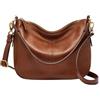 Fossil Jolie, borsa a tracolla in pelle o pelle scamosciata marrone per donna