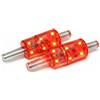 KD Willmax Bastoncini da cricket a LED, lampeggianti rossi attivati dagli urti, resistenti all'acqua, set da 2, batterie non incluse.