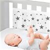 WYSWYG® Paracolpi traspiranti per culla per sicurezza e comfort, di alta qualità, 70 x 140, paracolpi per culla, protezione per lettino, set per bambini, 30 cm x 170 cm, 2 pezzi