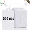 Norhogo 500 etichette per prezzi, etichette sospese, etichette per prezzi, etichette con filo, per etichettare, per mercatini delle pulci, gioielli, regalo per appendere il giorno, bianco, 25 mm x 45