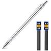 AOOSU Matite Meccaniche Set, 0.5MM Portamine in Metallo, Art Matite Portamine con 2 Tubo HB Mine Art con Mine per Artista Studenti Bambino Disegno Scrittura Schizzi (Argento)
