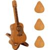 Simaixing Scatola in legno per plettri per chitarra acustica con supporto e 3 plettri in legno, porta plettro inciso per gli amanti del basso elettrico