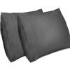 Lirex 2-Pack Federe per Cuscini, Morbido Spazzolato, Federe in Microfibra, Lavabile in Lavatrice, Senza Pieghe, Traspirante (Grigio Scuro, 60 cm x 60 cm)
