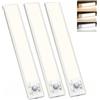 slochi Luce Armadio Sensore di Movimento, 3 Colori, Luce Dimmerabile per Sottocabina Cucina, Illuminazione Ricaricabile, 3 Modalità, Striscia LED Magnetica per Armadio, Scaffali, Scale-20 cm, 3 pezzi