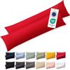 Blumtal Federe Cuscini Letto Matrimoniale Cotone - Federe Cuscini 40x145-100% Cotone, Set di 2 Federe in Jersey con Cerniera, Federa certificate Oeko-Tex, Federe Cuscino Letto - Rosso