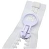 MebuZip 80 cm #20, chiusura lampo gigante, 14 mm, super grande, cerniera divisibile, chiusura lampo per tende, cappotti da cucito (bianco)