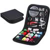 XINGSUI 1 Set da Cucito Accessori, Mini Set da Cucito, Portatile Kit da Cucita, Custodia Portatile, per la Casa, i Viaggi, Include Aghi, Forbici, Ditali, Filo da Cucito, Metro a Nastro (Nero)