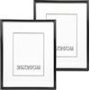 Etrexonline Cornice Nere 20x25cm Con Pannello in Vetro, Cornice per Foto in PVC Stile Semplice per Tavolo e Parete - Confezione da 2 pezzi