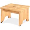 QIANBAIYI Sgabello in legno per adulti e anziani con piedini in gomma antiscivolo, supporto portatile in legno per bagno, cucina, comodino e altro ancora (22 cm - quercia)