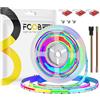 FCOB COB WS2811 IC RGB Indirizzabile Striscia LED DC24V 5m 864LEDs/M Bianco PCB Flessibile Corda LED Ad Alta Densità IP30 per la decorazione interna (Non Include Alimentazione＆Control)