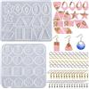 Attuslla 2PCS Stampo Silicon per Orecchino, Stampi per Resina, 100 PCS Orecchino e Anelli di Saltoper Creazione Orecchini Ciondoli Fai da Te