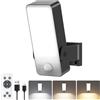 HANDSONIC Lampada da parete per esterni con sensore di movimento, batteria da 10000 mAh, con sensore di movimento, telecomando 3 modalità 3000 K-6000 K, timer a LED, ricaricabile, senza collegamento di