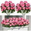 Laelfe 4 Pcs Gerani Finti da Esterno, Fiori Finti Artificiali Geranio per Esterno Balcone Patio Cimitero Sospensione di Fioriere Decorazione per Tavolo (Rosa)