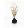 Generico Vaso Decorativo Stampato in 3D, Design Scanalato Moderno, PLA Grigio Opaco, Forma a Bulbo per Fiori Secchi e Pampas (nero e oro)
