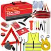 GADLANE Kit Emergenza Auto - Kit di Emergenza per Auto Extra Large su Strada con Triangolo di Avvertimento, Kit di Pronto Soccorso, Martello di Sicurezza Kit per Auto Nuovo Conducente con Custodia