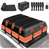 MCBD Borsa da Tetto, 594L Grande Box da Tetto Impermeabile a Guscio Morbido per Tutti i Veicoli SUV con/senza Portapacchi, Include 10 Cinghie Rinforzate + 6 Ganci per Porta, Arancione