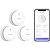 WISUALARM Rilevatore FumoWiFi, Rilevatore Fumo con Batteria Sostituibile, Pulsante di silenzio, Funzione di auto-controllo, Conforme allo standard EN 14604 (3pacco wifi)