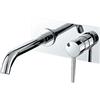 VALAZ Rubinetto Bagno Lavabo a Muro Cromato | Miscelatore Lavabo Bagno Acqua Fredda e Calda, Risparmio Acqua | Installazione Facile | Ottone, Inossidabile, Elegante, Becco 21cm, Serie Jucar