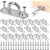 Msauifncp 20 Pezzi Piastre ad Occhiello in Acciaio Inox M5 con Viti di Montaggio per Appendere Oggetti Gancio a Soffitto Gancio Muro Occhielli in Metallo Ganci per Tende da Sole Accessori per Barche