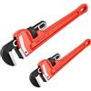 MaxPower 2 pezzi set di Chiave Giratubi 250mm/300mm Chiave Giratubi Regolabile Professionale Strumenti per la riparazione di impianti idraulici