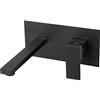 VALAZ Rubinetto Bagno Lavabo a Muro Nero Opaco | Miscelatore Lavabo Bagno Acqua Fredda e Calda, Risparmio Acqua | Installazione Facile e Veloce | Ottone, Inossidabile, Elegante, Quadrato, Serie Tajo
