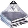 LLPEIJIE026 Rete di ombreggiatura 99% alluminio,2x2m Telo Ombreggiante Foglio di Alluminio Riflettente Panno Ombra,Riflettente,Anti UV,Prova di Sole,per Auto/Cane/Serra/Giardino/Pergola
