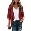 Zanzea Damen Dünner Sommer Strickjacke Leopardenmuster Loose Bikini Cover Up Langarm Lang Strickjacke Kimono Cardigan, Stampa leopardata marrone., XXL