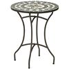 Dehner Tavolo da Giardino Diana, Ø 60 cm, Altezza 72 cm, Metallo, Effetto Mosaico, Marrone/Grigio/Bianco