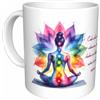 HIPNOTIK CASUALITY Tazza da yoga con chakra - Design Ogni colore è una vibrazione - Meditazione e benessere - Regalo spirituale per gli amanti dello yoga e della coscienza interiore - Manico blu e
