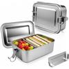 Ouxayapl Versione aggiornata, 850 ml, contenitore per il pranzo in acciaio inox, con 2 scomparti, a prova di perdite, senza BPA, per picnic, scuola, lavoro