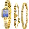 BERNY Orologio Oro per Donna Petite Bracciale Cassa Accenta Diamante 3ATM Impermeabile Orologi Minimalisti Donna e Bracciale Set