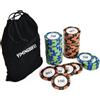 YIMINGOUFEI Poker Chip Refill Pack, contiene 50 chip di argilla per giochi casalinghi, 25 chip di ogni denominazione (50-100) + sacchetto di flanella nera