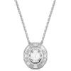 Swarovski Mesmera Collana Pendente, con Zirconia Swarovski a Taglio Ottagonale, Chiusura a Moschettone, Placcatura in Tonalità Rodio, Bianco