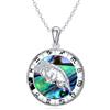 enjoylifecreative 12 collane con segni zodiacali, Collana con ciondolo in conchiglia di abalone con oroscopo in argento sterling 925, Astrologia Costellazione Compleanno Gioielli Regali per Donne Ragazze