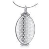 AMDXD Collana Ovale, Ciondolo 4 Foto Modello di Squame Pesce Pendente con Foto, Argento, 2x4CM