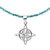 ENTREPLATA Collana in pietra naturale con ciondolo in argento 925 per donna Amuleto di magia bianca celtica protezione contro incantesimi gioiello di Wicca nodo della strega turchese