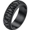 Supcare Anello Antistress Uomo in Acciacio Inossidabile, Anelli Vichighi Misura 19,75 Circonferenza 59.5 mm, Anello Smart Intelligente Uomo Nero, Idee Regole.