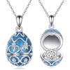 AXELUNA Collana con ciondolo a forma di fiocco di neve/coniglietto di Pasqua/volpe in argento Sterling, ciondolo a uovo colorato, gioielli natalizi, regali per donne e ragazze, regalo di compleanno