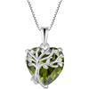FJ Collana Albero della Vita per Donna Argento Sterling 925 Ciondolo Cuore Collana Peridoto Gioielli Pietre Portafortuna Agosto per Donna