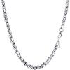 PROSTEEL 4MM Bizantina Collana Uomo Acciaio a Catena Catenina Uomo Argento Catena Punk Bizantina Hiphop Punk Impermeabile Non scolorisce